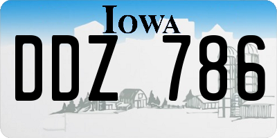 IA license plate DDZ786