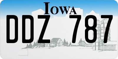 IA license plate DDZ787