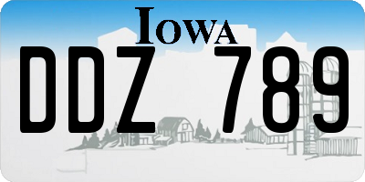 IA license plate DDZ789
