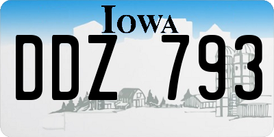 IA license plate DDZ793