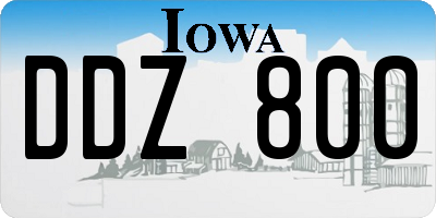 IA license plate DDZ800