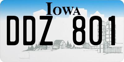IA license plate DDZ801