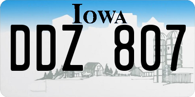 IA license plate DDZ807