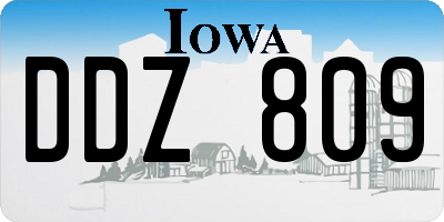 IA license plate DDZ809