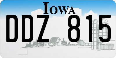 IA license plate DDZ815