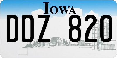 IA license plate DDZ820