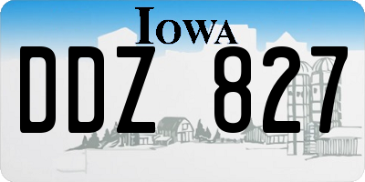 IA license plate DDZ827