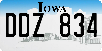 IA license plate DDZ834