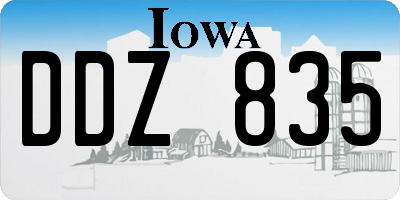 IA license plate DDZ835