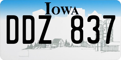 IA license plate DDZ837