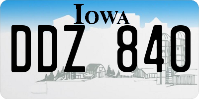 IA license plate DDZ840