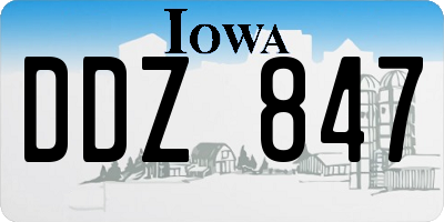 IA license plate DDZ847