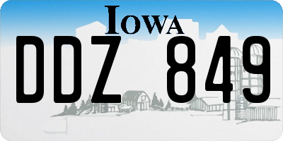 IA license plate DDZ849