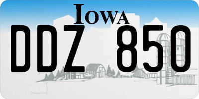 IA license plate DDZ850