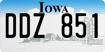 IA license plate DDZ851