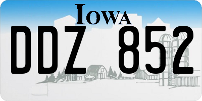 IA license plate DDZ852