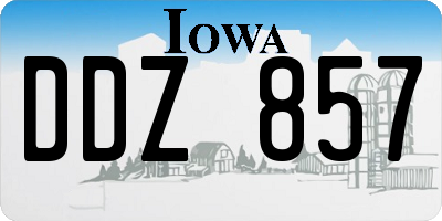 IA license plate DDZ857