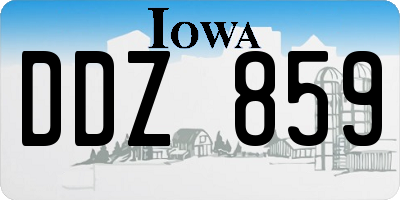 IA license plate DDZ859