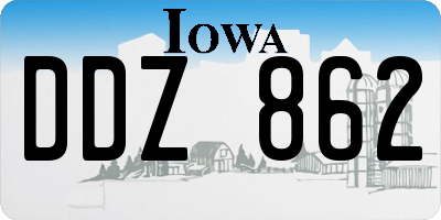 IA license plate DDZ862