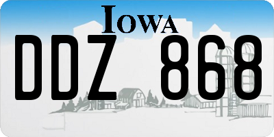 IA license plate DDZ868