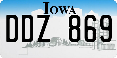 IA license plate DDZ869