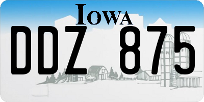 IA license plate DDZ875