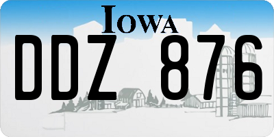 IA license plate DDZ876