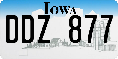 IA license plate DDZ877