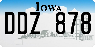 IA license plate DDZ878