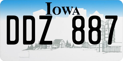 IA license plate DDZ887
