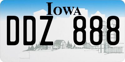 IA license plate DDZ888
