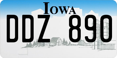 IA license plate DDZ890