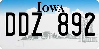 IA license plate DDZ892
