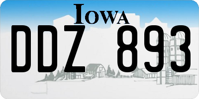 IA license plate DDZ893