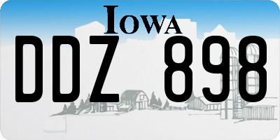 IA license plate DDZ898
