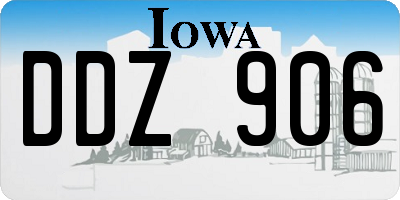 IA license plate DDZ906