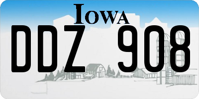 IA license plate DDZ908