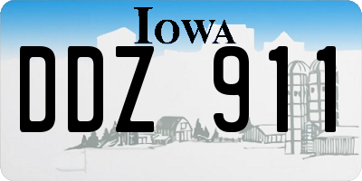 IA license plate DDZ911