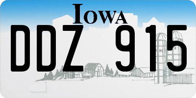 IA license plate DDZ915