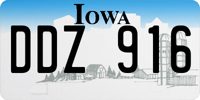 IA license plate DDZ916