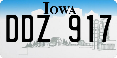 IA license plate DDZ917