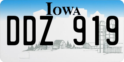IA license plate DDZ919