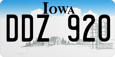 IA license plate DDZ920