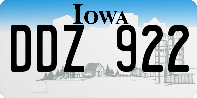 IA license plate DDZ922