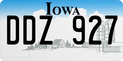 IA license plate DDZ927