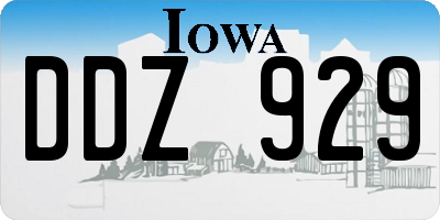 IA license plate DDZ929