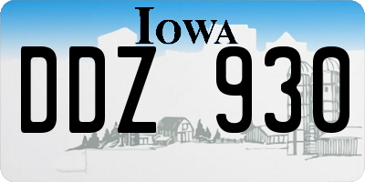 IA license plate DDZ930