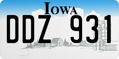 IA license plate DDZ931