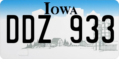 IA license plate DDZ933