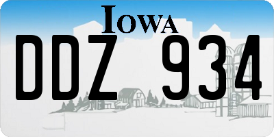 IA license plate DDZ934